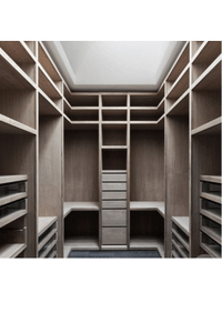 П-образная гардеробная комната в классическом стиле Салават