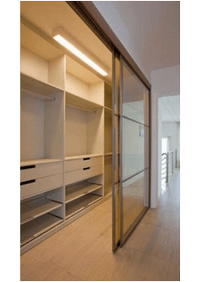 Линейная гардеробная комната с дверями купе Салават
